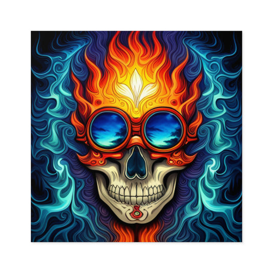 Trippy Fiery Skull Sticker